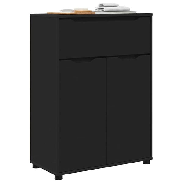 vidaXL Mobile da Bagno Nero 72,5 x 36,5 x 100 cm Legno multistrato