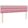 vidaXL Struttura Letto Pouf con Materasso Rosa 200x200 cm Velluto