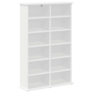 vidaXL Mobile per CD Bianco 60 x 17 x 92 cm Legno ingegnerizzato