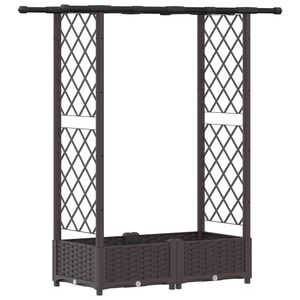 vidaXL Letto Rialzato con Griglia e Tetto Marrone 122,5 x 40 x 123 cm