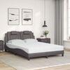 vidaXL Letto Viana con Materasso Grigio 140x190 cm in Similpelle