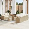 vidaXL Set Divano da Giardino con cuscino 10 pcs beige e panna
