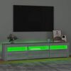 vidaXL Mobile Porta TV con Luci LED Grigio Sonoma 180x35x40 cm
