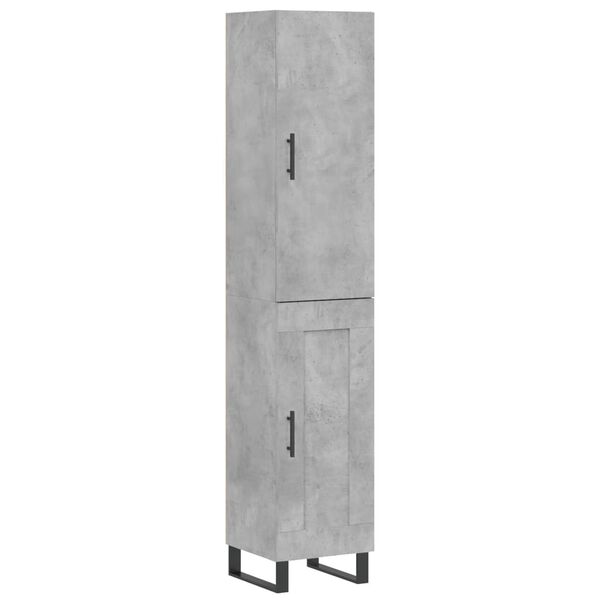 vidaXL Credenza Grigio Cemento 34,5x34x180 cm in Legno Multistrato
