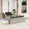 vidaXL Set Divano da Giardino 6pz con Cuscini Grigio Chiaro Polyrattan