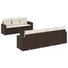 vidaXL Set Divani da Giardino 8 pz con Cuscini Marrone in Polyrattan