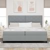 vidaXL Letto a molle con materasso Grigio chiaro 200 x 200 cm Tessuto