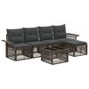 vidaXL Set Divano da Giardino 6 pz Grigio polyrattan