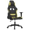 vidaXL Sedia da Gaming Nero e Verde Chiaro in Tessuto