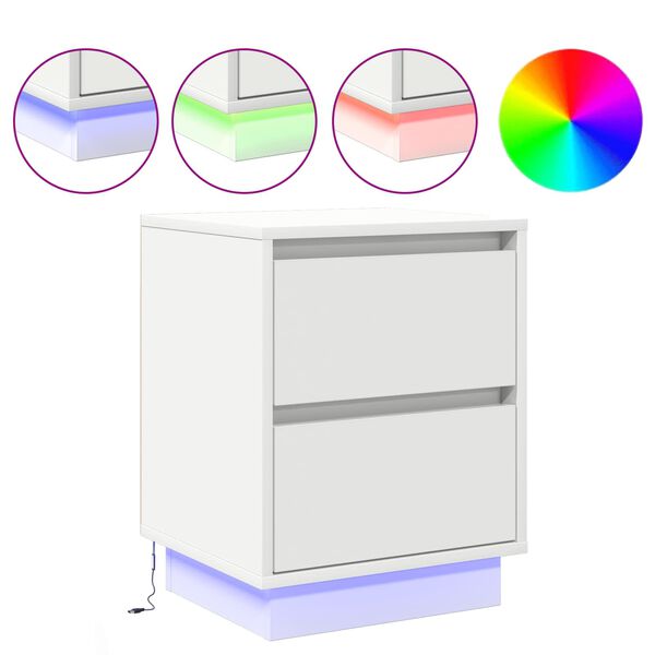 vidaXL Armadio da Notte Bianco 39 x 34,5 x 50 cm Legno multistrato