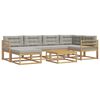 vidaXL Set di divani da esterno 7 pz Bianco e Grigio Chiaro
