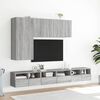 vidaXL Mobili TV a Muro 5pz Grigio Sonoma in Legno Multistrato