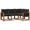 vidaXL Set di divani da esterno con cuscino 4 pcs Naturale e Nero