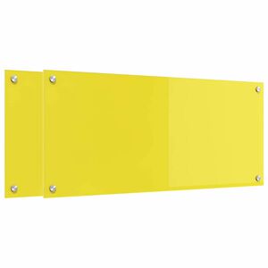 vidaXL Rivestimento da Cucina 2 pcs Giallo 90 x 40 cm vetro temperato