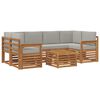 vidaXL Set di divani da esterno 7 pcs Grigio Naturale e Chiaro