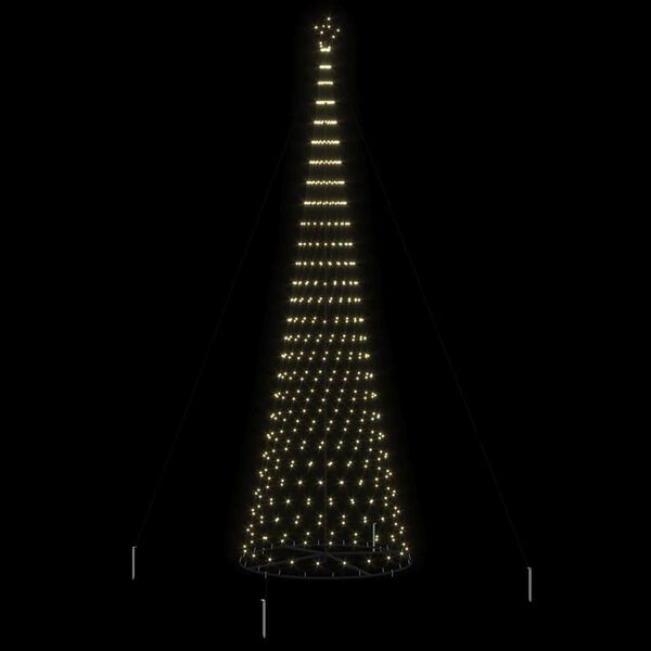 vidaXL Albero di Natale LED con 555 LED Bianco caldo 500 cm Metallo