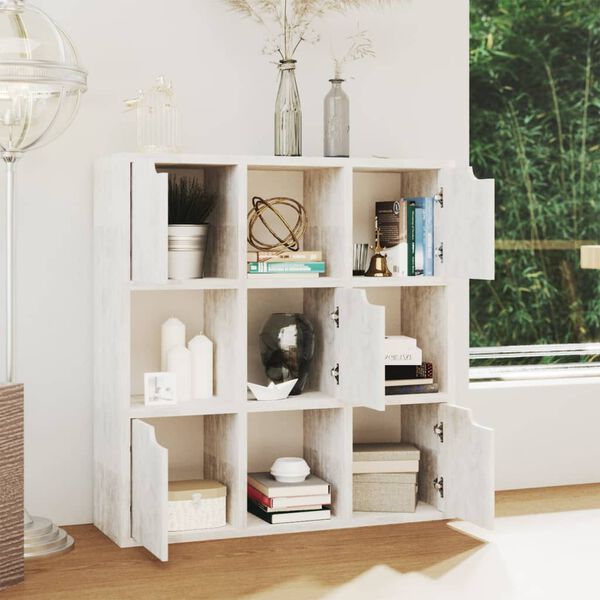 vidaXL Libreria Cemento 88,5x27,5x88 cm in Legno Multistrato