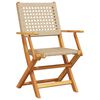 vidaXL Set Pranzo da Giardino 5 pz Beige Polyrattan e Legno Massello