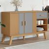 vidaXL Credenza OLDEN Grigia e Marrone 114x43x73,5 cm Massello di Pino