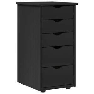 vidaXL Armadietto Nero 34 x 39 x 61,5 cm Legno di Pino Massello
