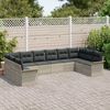 vidaXL Set Divano da Giardino 10 pcs Grigio chiaro polyrattan
