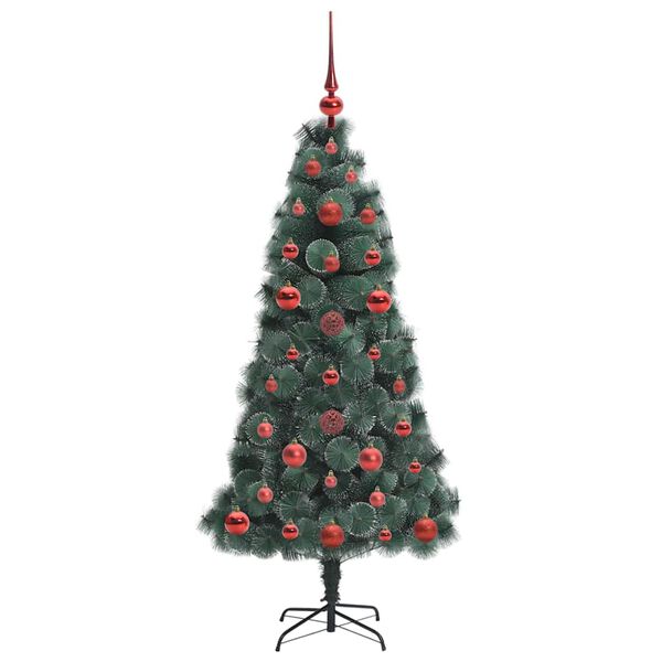 vidaXL Albero di Natale Artificiale Pre-illuminato con Set di Palline