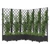 vidaXL Fioriera da Giardino con Graticcio Nero 120x120x121,5 cm in PP
