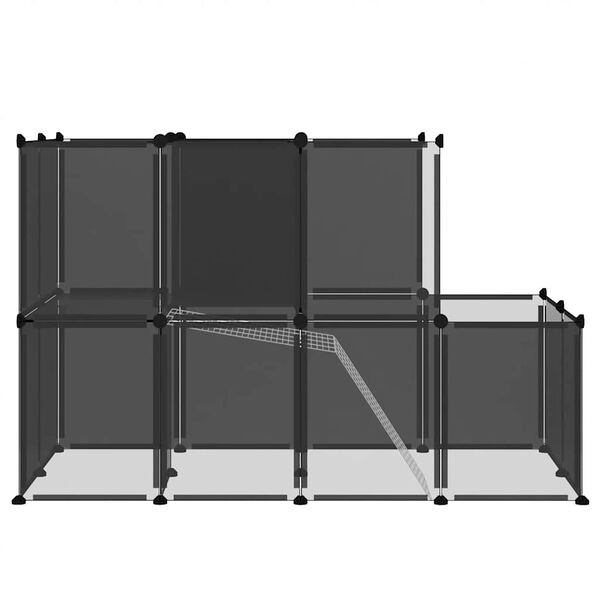 vidaXL Gabbia per Piccoli Animali Nera 142x74x93 cm in PP e Acciaio