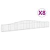 vidaXL Cesti Gabbioni ad Arco 8 pz 400x30x40/60 cm Ferro Zincato