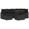 vidaXL Set Divano da Giardino 7 pcs Nero polyrattan