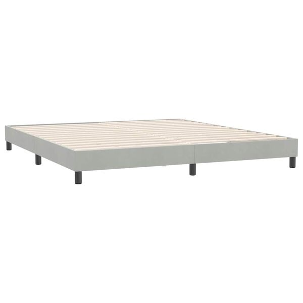 vidaXL Letto a Molle senza Materasso Grigio Chiaro 180x220cm Velluto