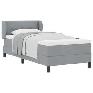 vidaXL Letto a molle con testiera Grigio chiaro 80 x 200 cm Tessuto