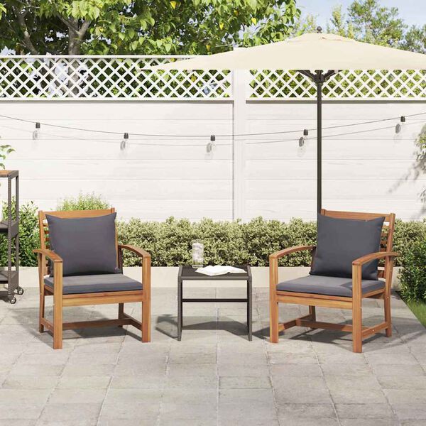 vidaXL Sedie da giardino 2 pcs Naturale 60 x 65 x 76.5 cm