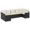 vidaXL Set Divani da Giardino con Cuscini 7pz Nero Polyrattan