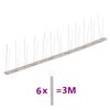vidaXL Set Dissuasori per Uccelli e Piccioni 6 pz Acciaio 2 File 3 m