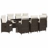 vidaXL Set da pranzo per esterni 9 pcs Marrone e Bianco Crema