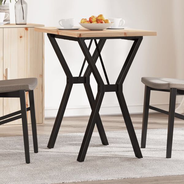vidaXL Tavolo da Pranzo Telaio a Y 80x50x75,5 cm Legno Pino e Acciaio