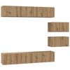 vidaXL Set mobile TV 6 pz Rovere artigianale Legno ingegnerizzato