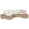 vidaXL Set Divano da Giardino 7 pz 6-Numero di posti Beige e Crema