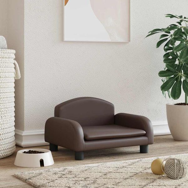 vidaXL Lettino per Cani Marrone 50x40x30 cm in Similpelle