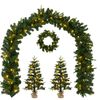 vidaXL Set mini alberi di Natale 45 cm 125 LED Bianco caldo PVC e PE