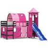 vidaXL Letto a Soppalco con Torre Bambini Rosa 80x200cm Massello Pino