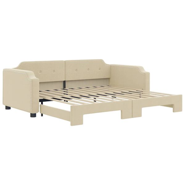 vidaXL Divano Letto con Letto Estraibile Crema 80x200 cm Tessuto