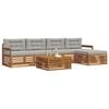 vidaXL Set di divani da esterno 6 pcs Grigio Naturale e Chiaro