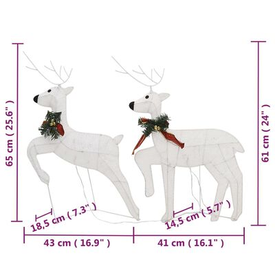 vidaXL Renne e Slitta di Natale Decorazione Esterni 100 LED Bianco