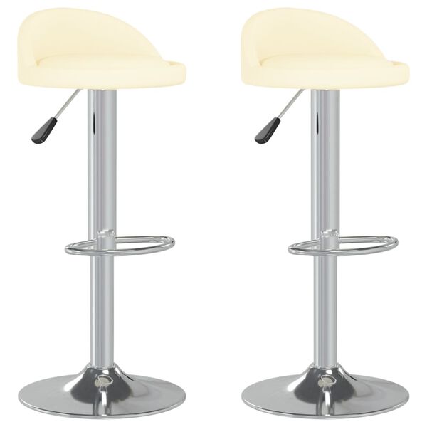 vidaXL Sgabelli da Bar 2 pz Crema in Similpelle