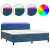 vidaXL Letto a Molle con Materasso e LED Blu Scuro 180x200 cm