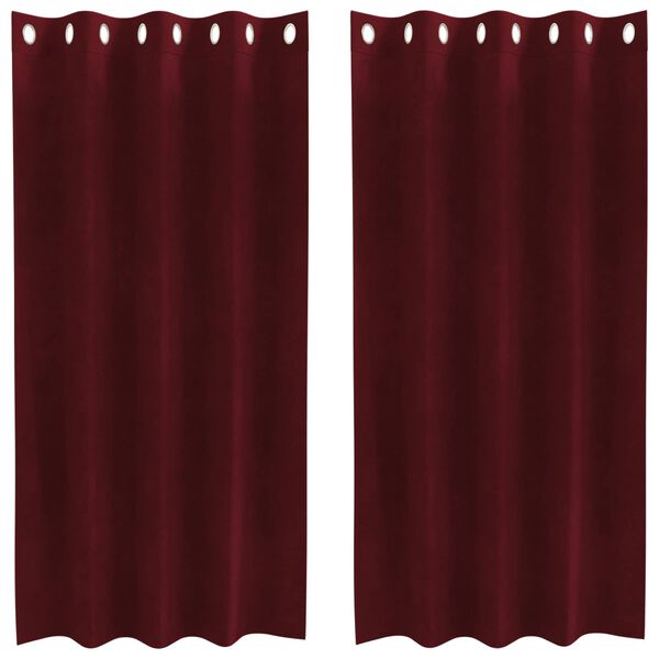 vidaXL Tende oscuranti 2 pcs Rosso Vino 140 x 175 cm Velluto