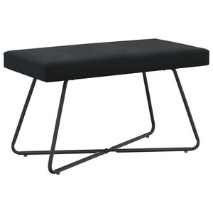 vidaXL panchina Tinta unita Nero 80 x 40 x 45 cm Velluto