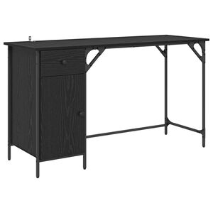vidaXL Scrivania per computer Rovere Nero 131 x 48 x 75 cm